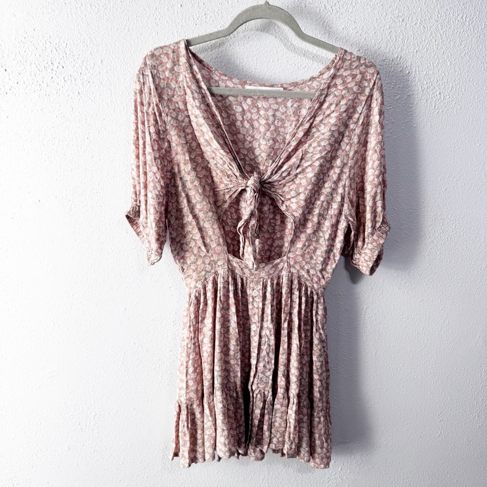 Faithfull the Brand Pink Tie Front Sailor Collar Blouse size 2
